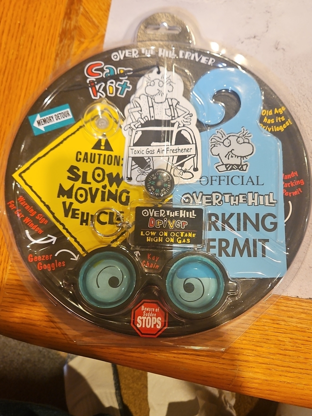 🌟3/$25🌟 Over the Hill Driver Car Kit novelty gag gift in a plastic clamshell